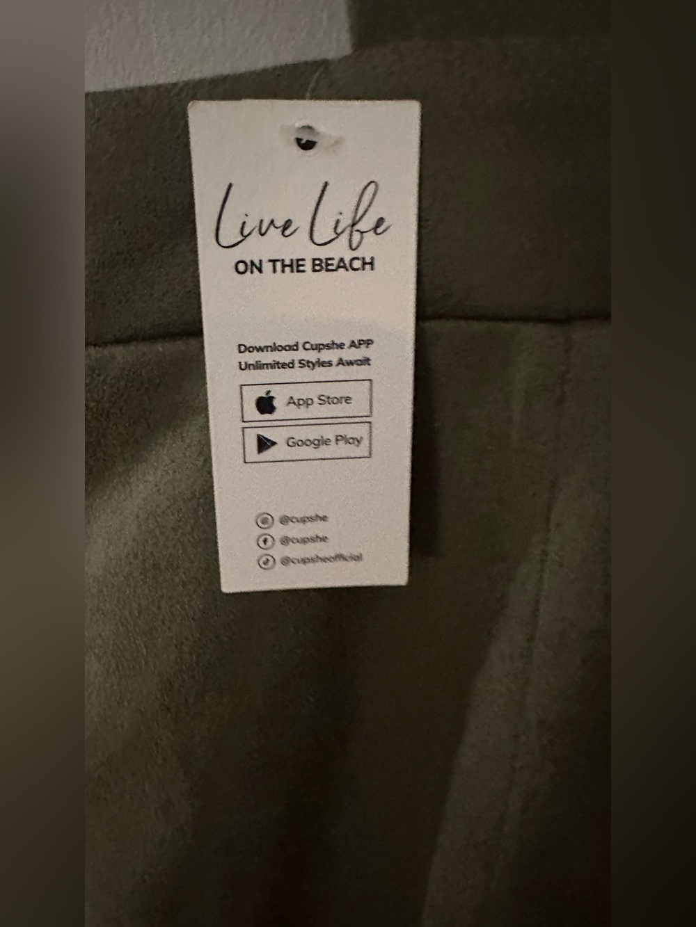 NWT Cupshe XL Olive Green Wide Leg Plunge V-Neck Jumpsuit - Picture 9 of 14